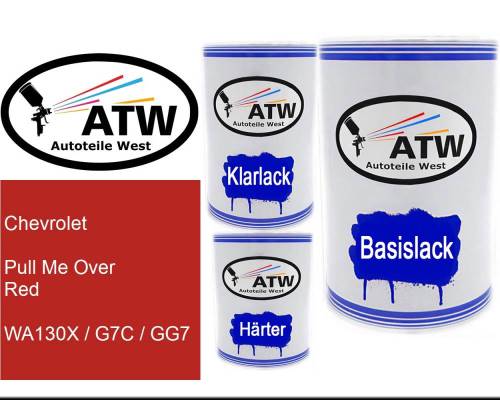 Chevrolet, Pull Me Over Red, WA130X / G7C / GG7: 500ml Lackdose + 500ml Klarlack + 250ml Härter - Set, von ATW Autoteile West.